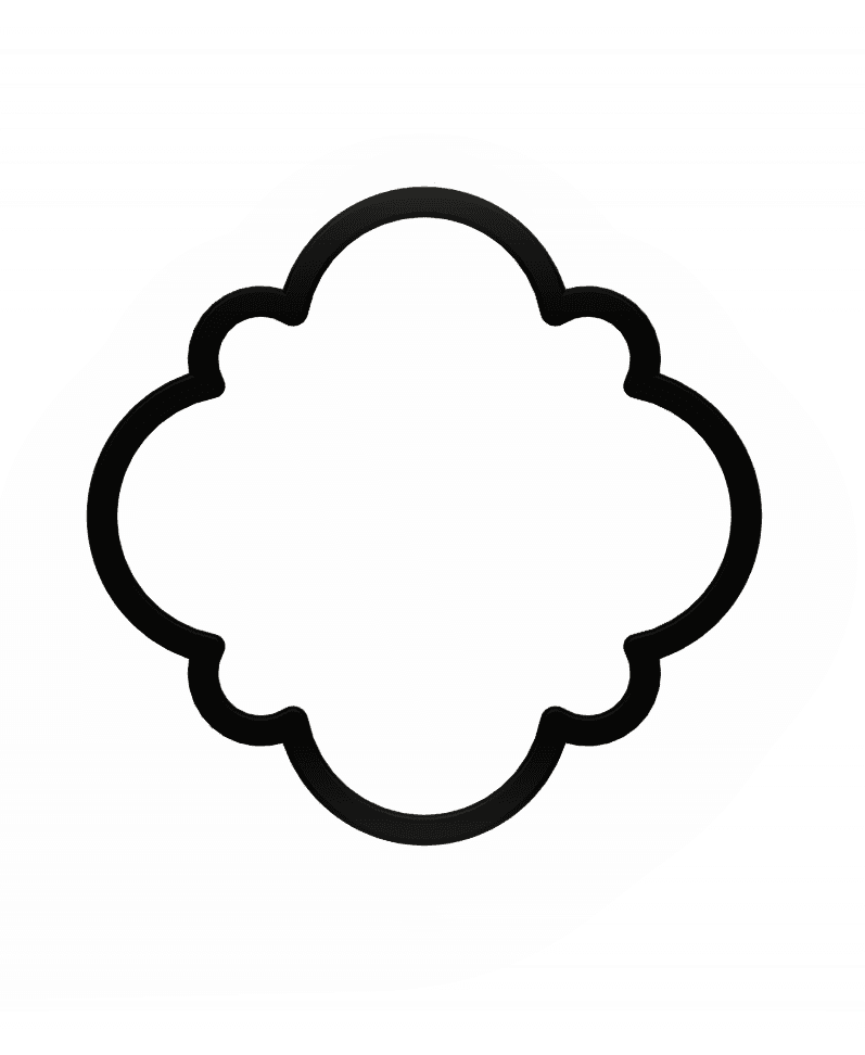 Rounded Quatrefoil Cookie Cutter STL File - 4 inches 3d model