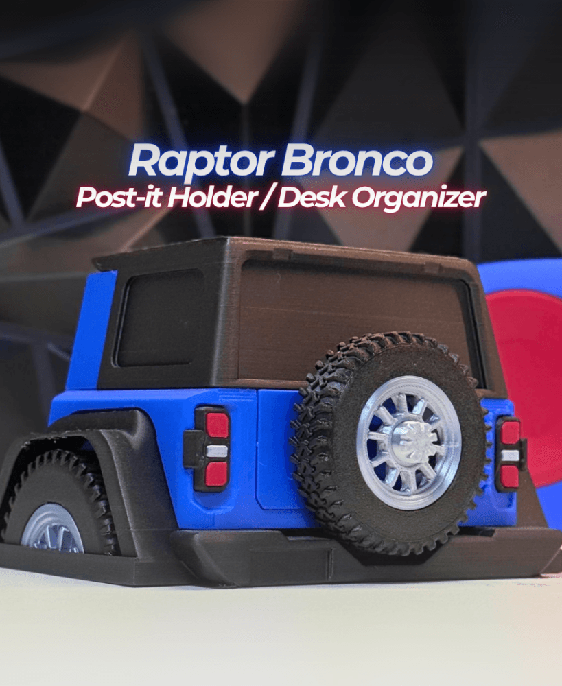 Raptor Bronco Post-it Holder / Organizer 3d model