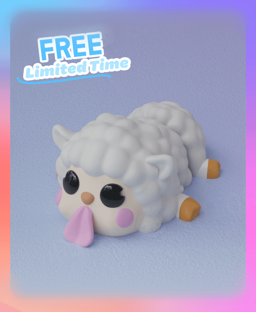 Flexi Sheep Keychain (Single Color) 3d model