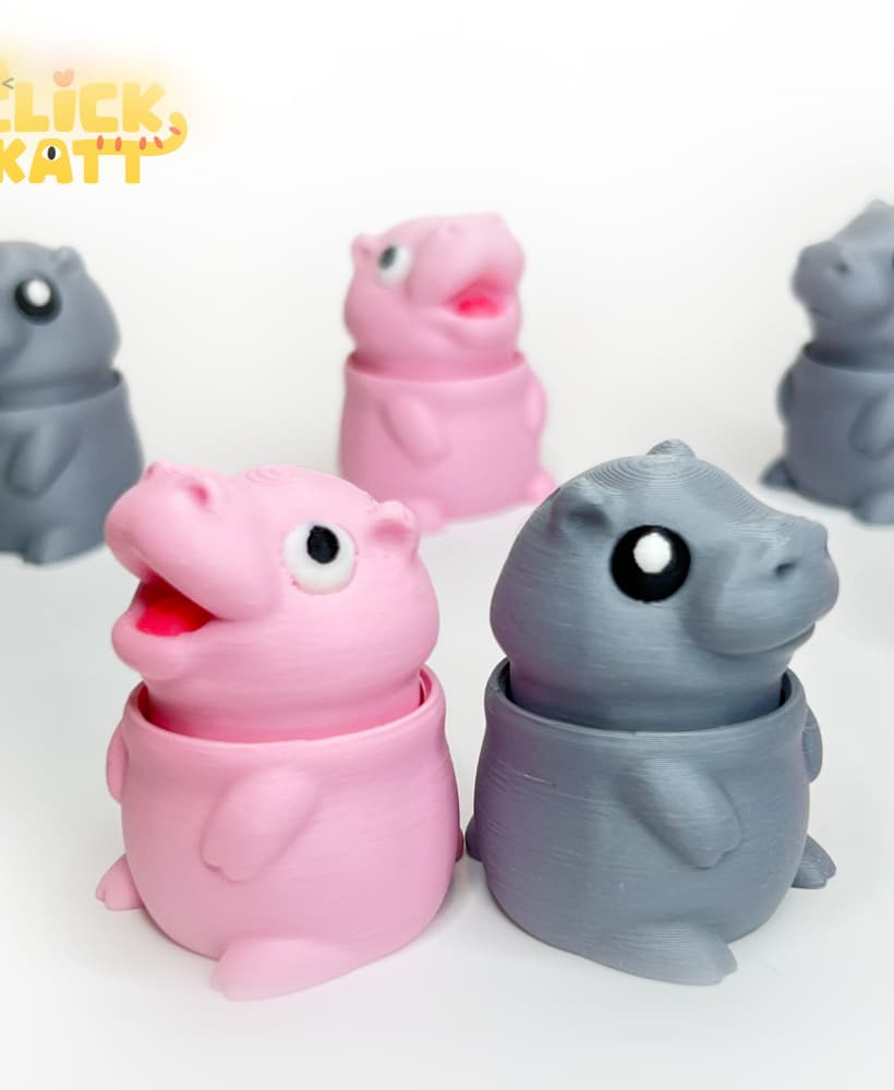 MooDeng - Clicker Fidget Toy Keychain 3d model