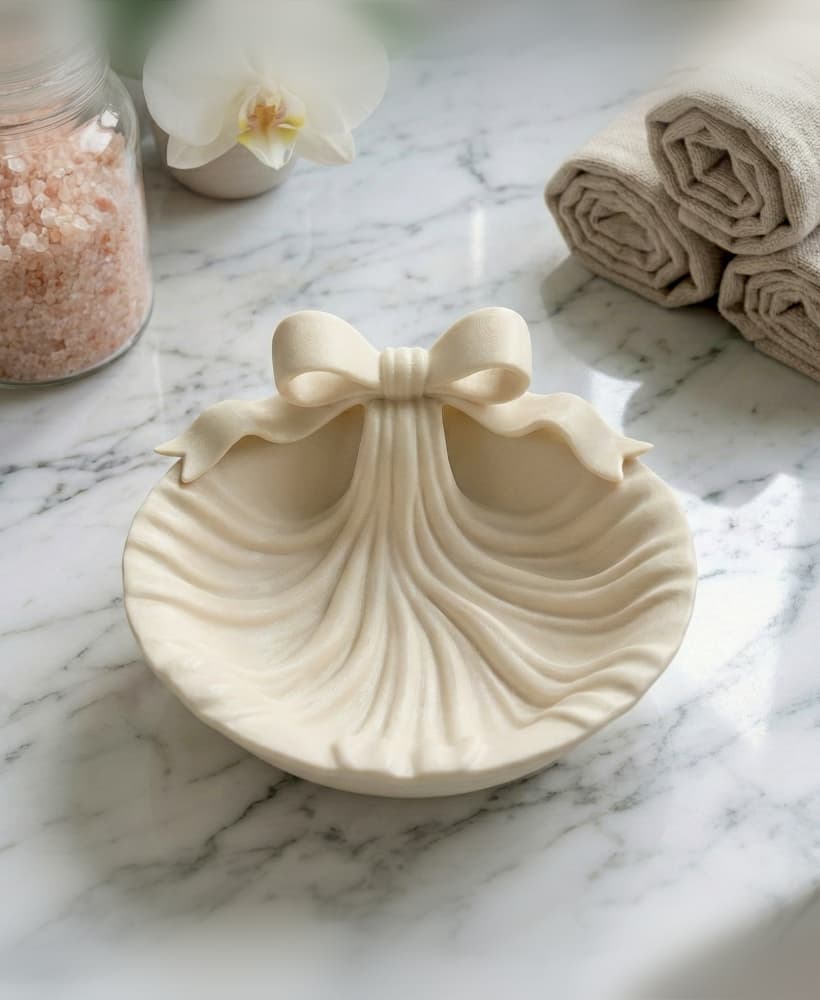 Bow Shell Catchall Bowl | Elegant Sculptural Vanity & Jewelry Dish 3d model
