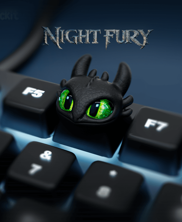 FREE Night Fury Dragon Keycap – 3D Printable Artisan Keycap for Mechanical Keyboard 3d model
