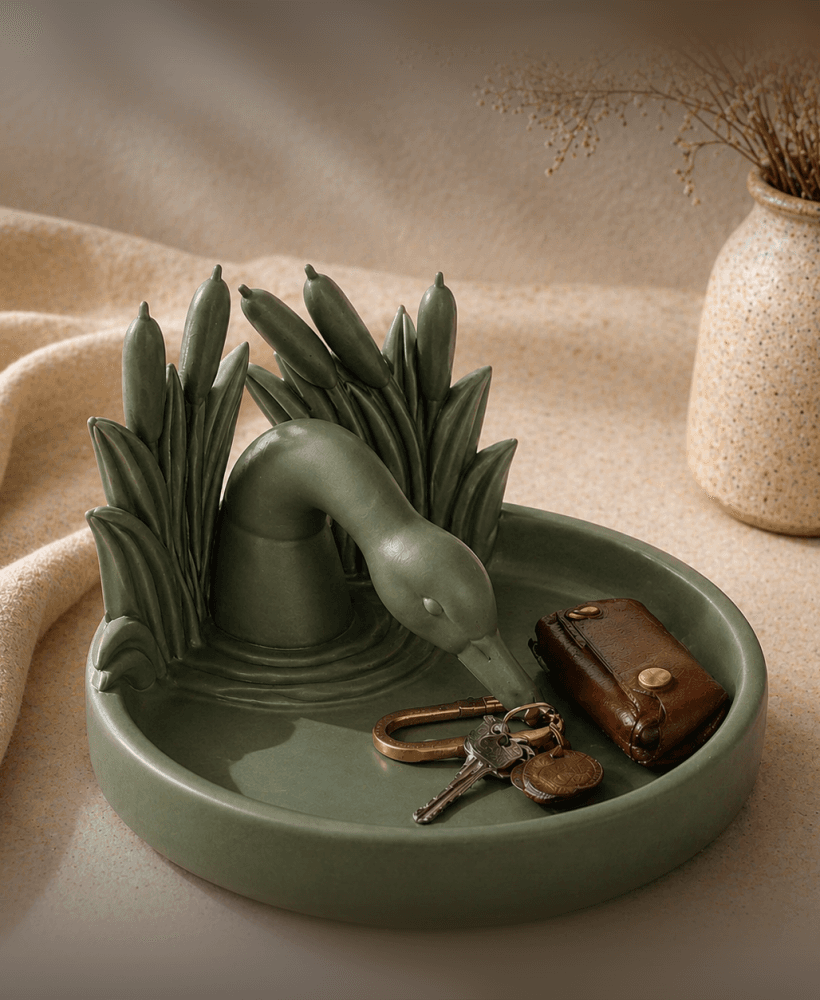 Free Swan Pond Valet Tray STL – Key Holder, Wallet Tray & Nature Entryway Organizer 3D Print 3d model