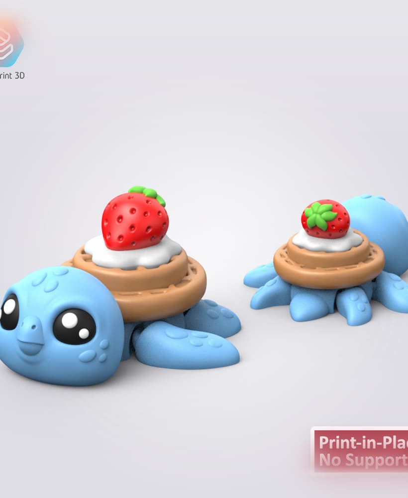 Flexi Strawberry Turtle (FREE) 3d model