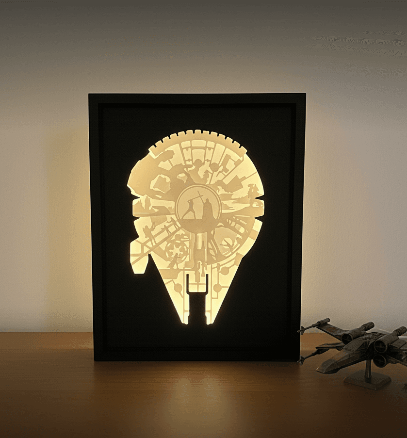 Star Wars Millennium Falcon Shadow Box Diorama 3d model