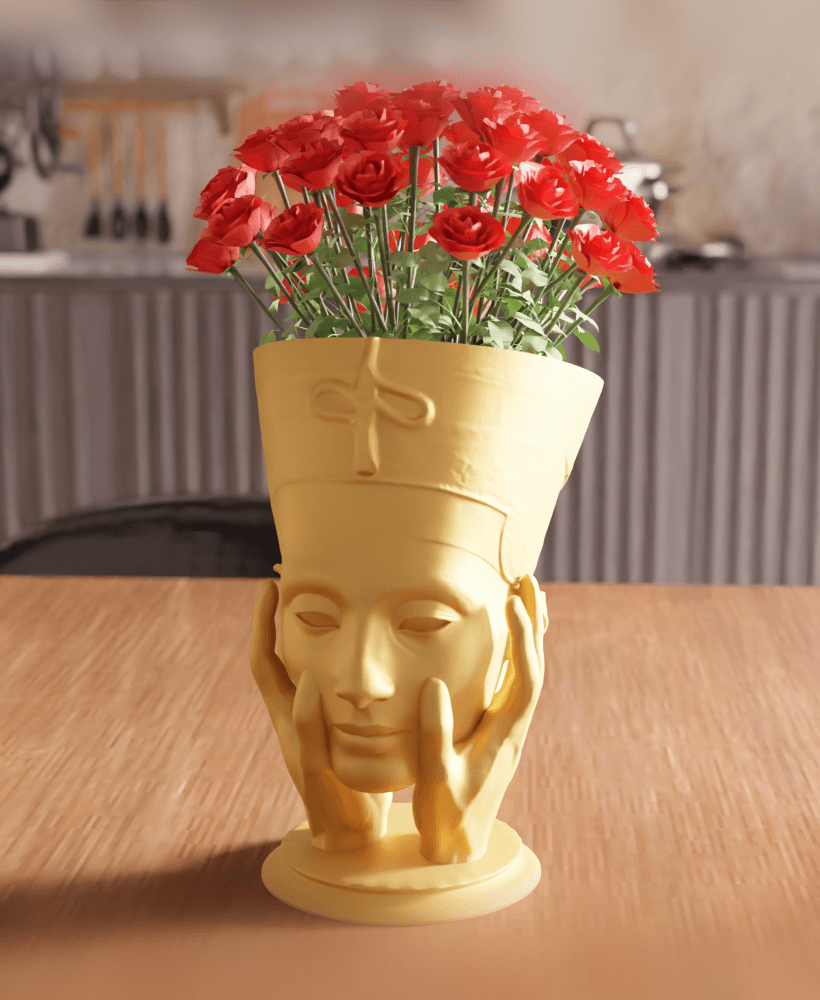 Egyptian Queen Nefertiti Bust Planter / Vase 3d model