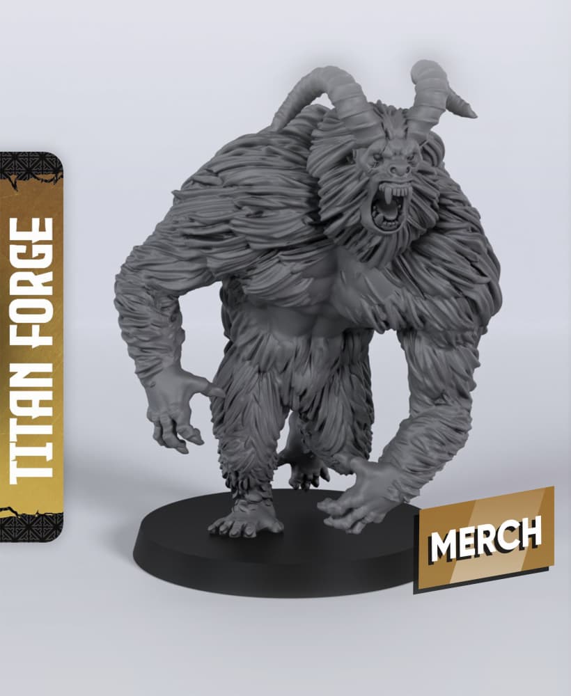 Yeti Spellblade - With Free Dragon - 5e DnD Inspired for RPG and Wargamers 3d model