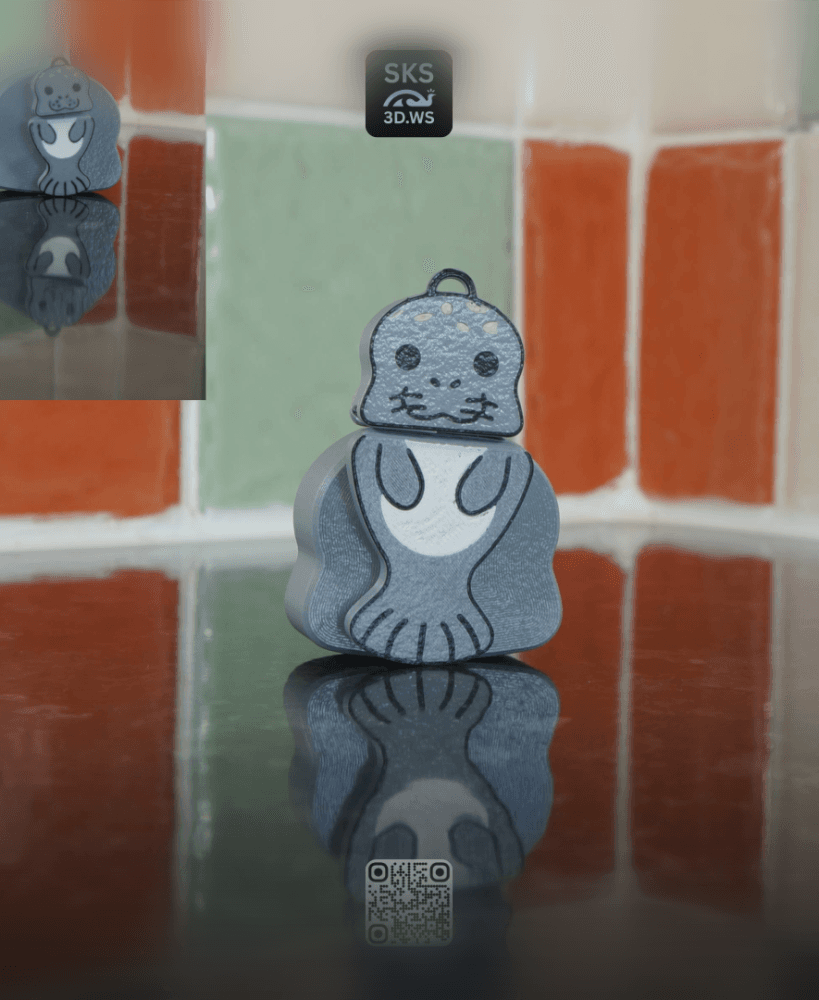 Manatee Wiggle Keyring (Sea Cow) 3d model