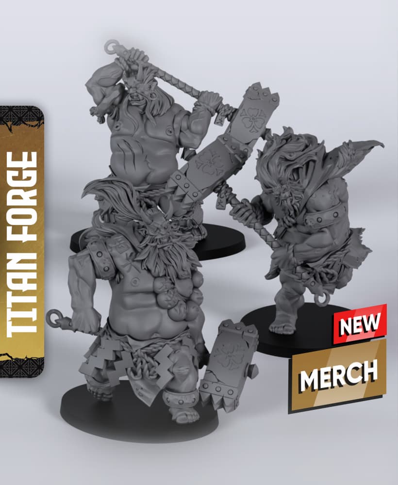 Thunder Oni - With Free Dragon Warhammer - 5e DnD Inspired for RPG and Wargamers 3d model