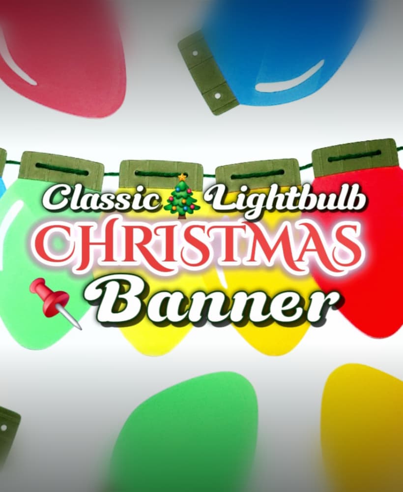 Classic Christmas Lights Hanging String-Up Banner :: Happy Holidays 2024 3d model