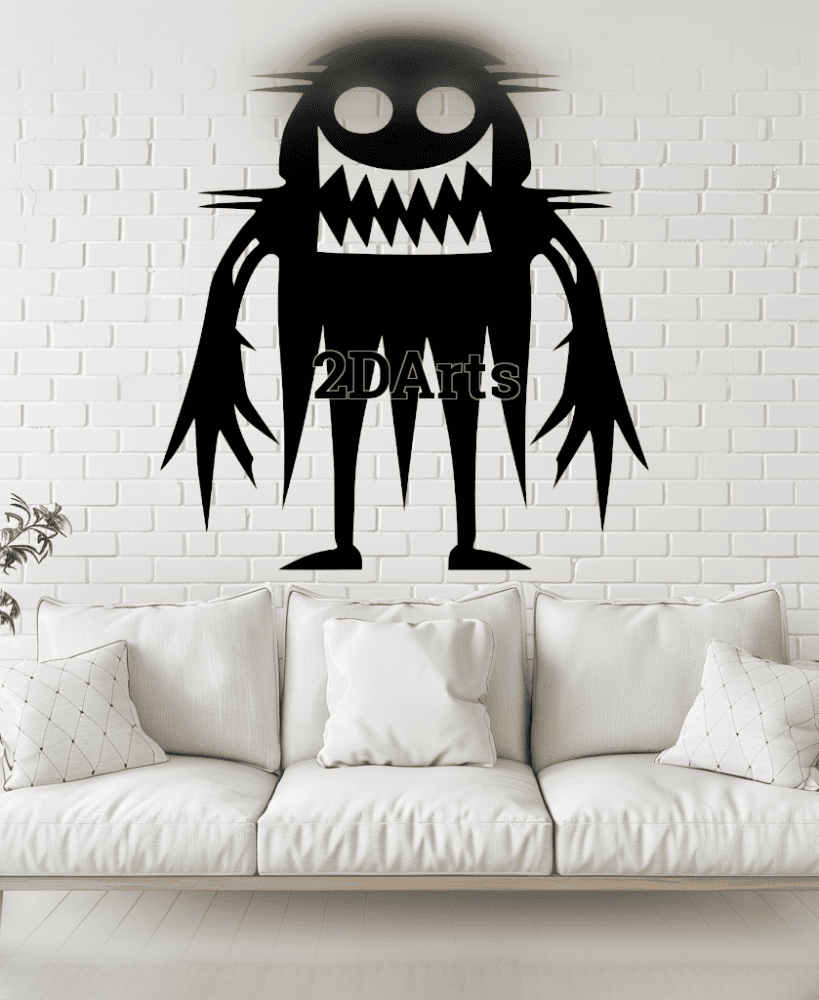 Horror Creature 2D Wall Art/Window Art - Digital STL & SVG File 3d model