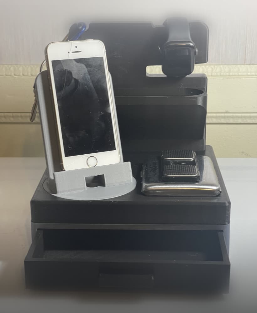 Phones - Nightstand Organizer with Drawer for Valuables for Men & Women. 3d model