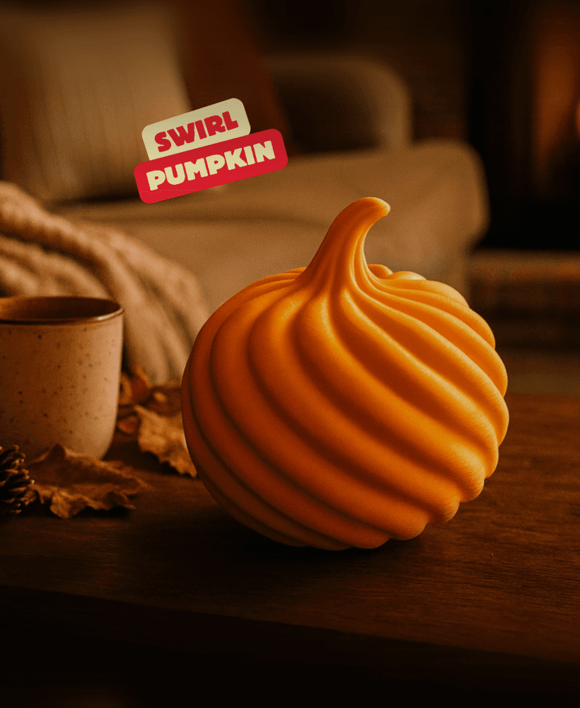 SWIRL PUMPKIN / HALLOWEENDECOR / ABSTRACT DECOR / AUTUMN DECOR 3d model
