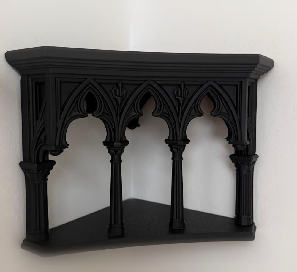 Cathedral Corner Shelf Display Gothic Home Decor 3d model