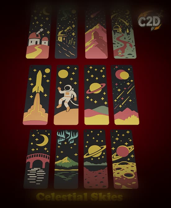 Celestial Skies BookMarks 3d model