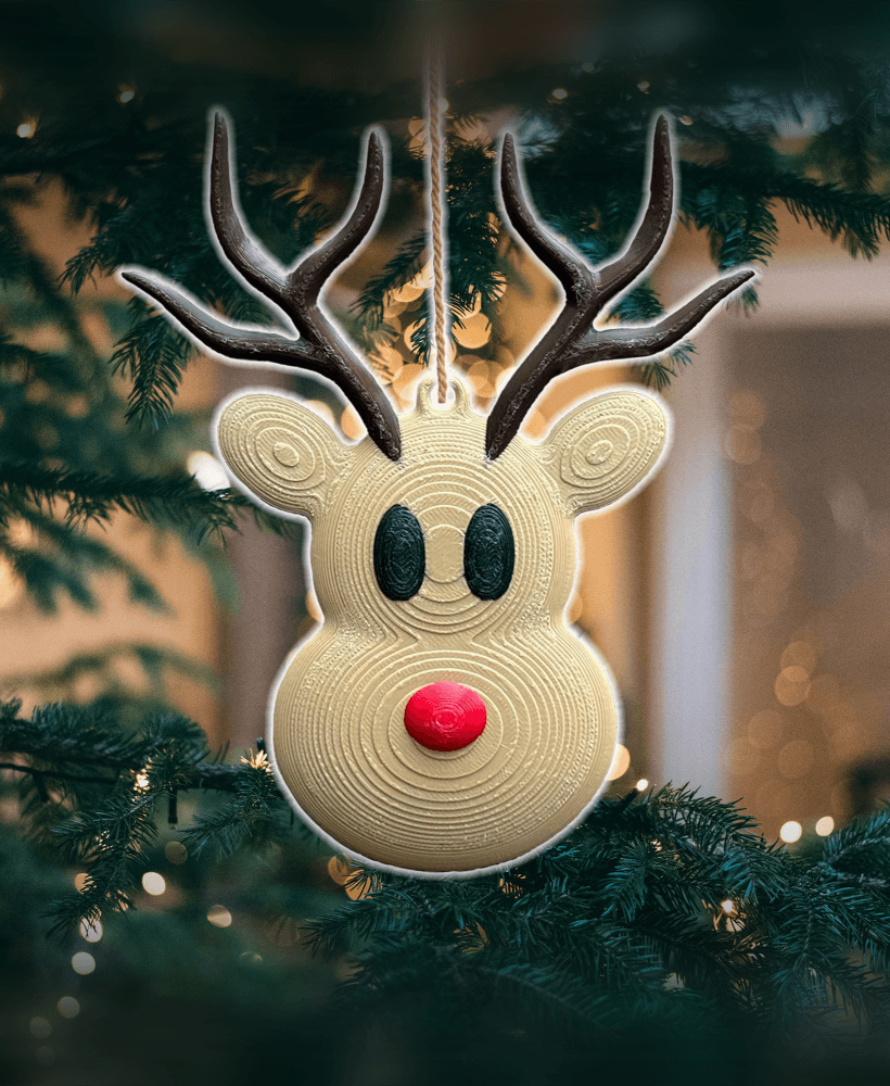 Christmas Rudolph Red Nose Reindeer 3D Ornament 3d model