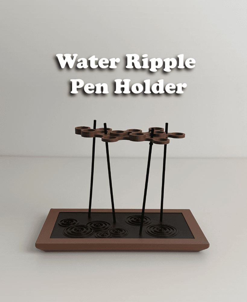 Water Ripple Pen Holder 3d model