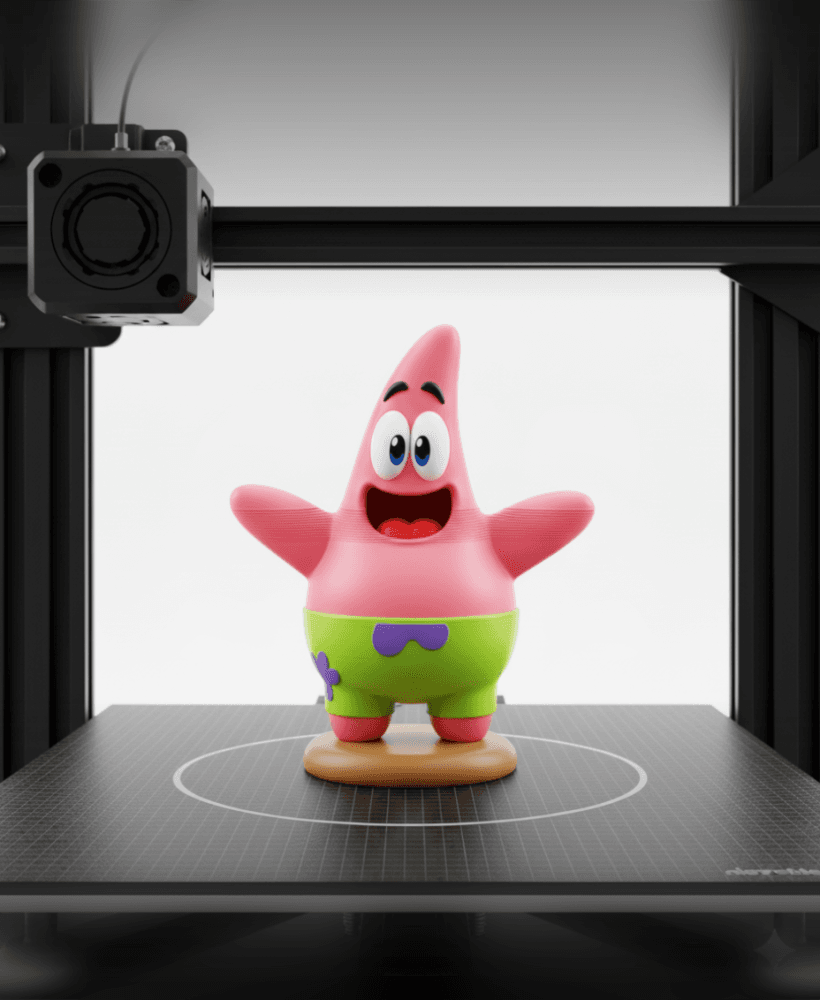 Chibi Patrick STL – Cute Starfish 3D Print Model – Cartoon Fan Art with Display Base 3d model