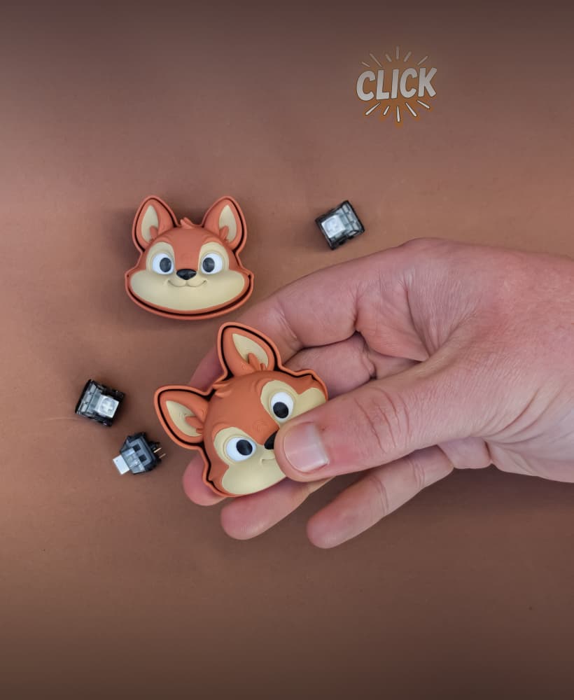 Squirrel Fidget Clicker Keychain, Click Toy 3d model