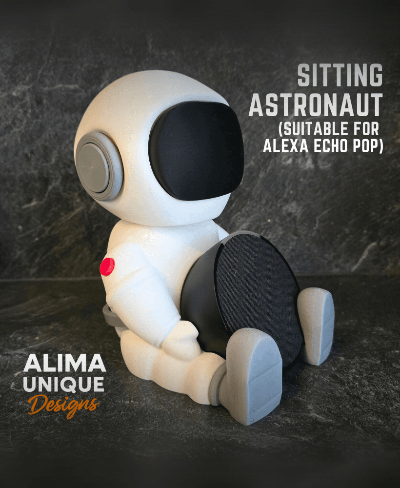 Sitting Astronaut suitable for Alexa Echo Pop 3d model