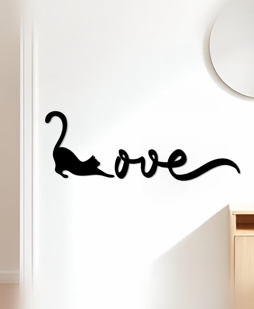 Cat Love Wall Art, Wall Decor, Home Decor 3d model