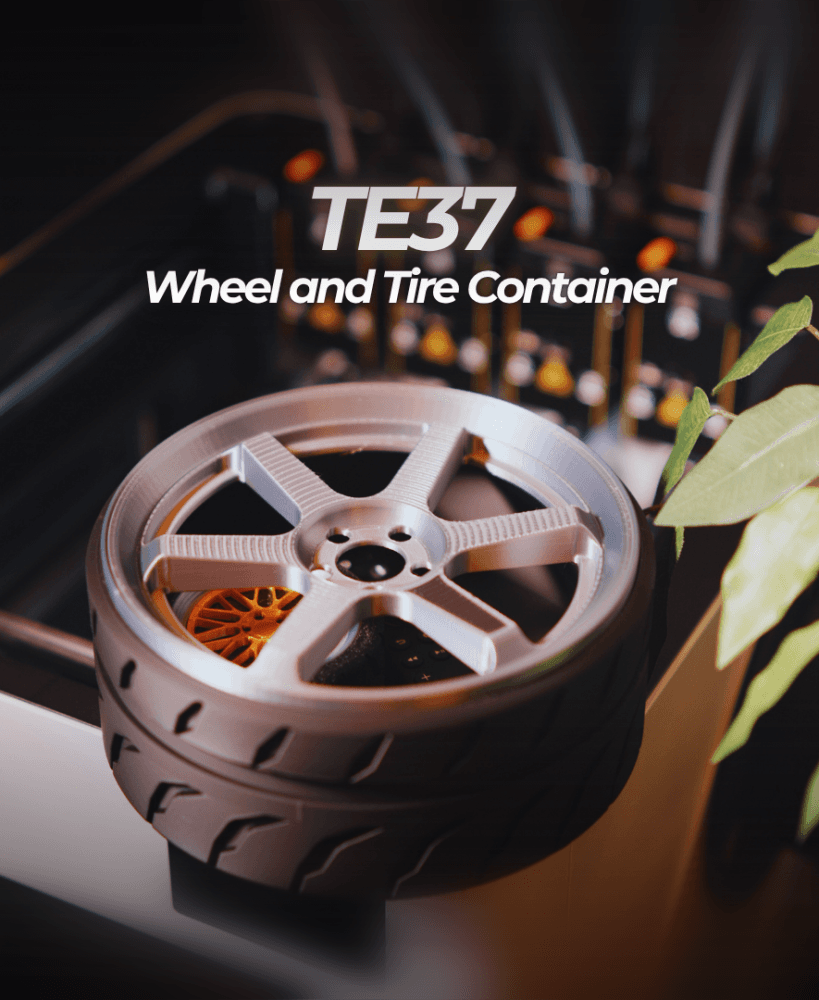 TE37-Style Wheel & Tire Coffee Table Organizer 3d model