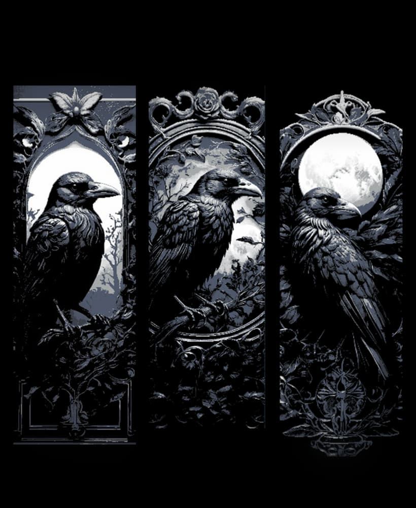 Crow and the Midnight Moon - Set of 3 Bookmarks - Updated Files 3d model