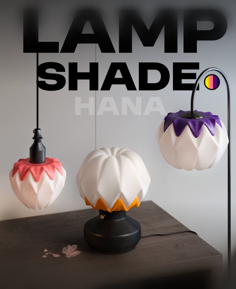Lamp shade {Hana} 3d model