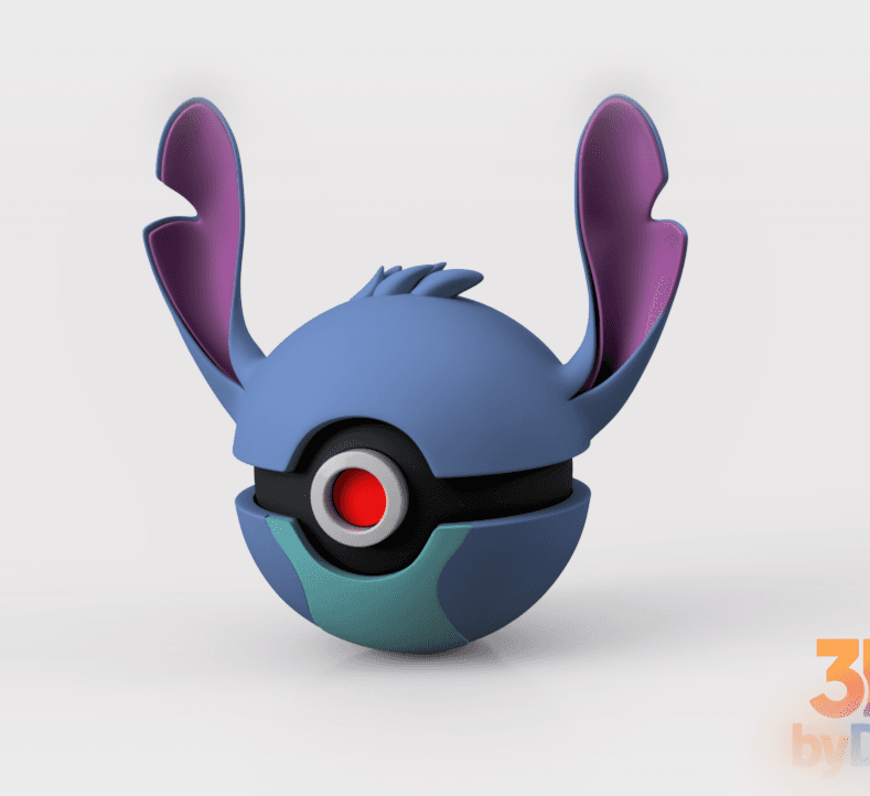 Stitch Pokeball 3d model