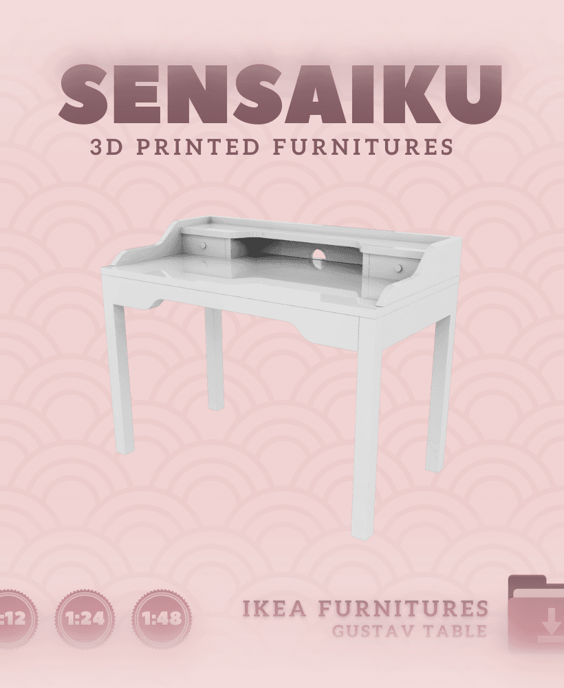 Miniature Replica 01. Gustav Table for Miniature Dollhouse IKEA 3D Print (1:12,24,48) 3d model
