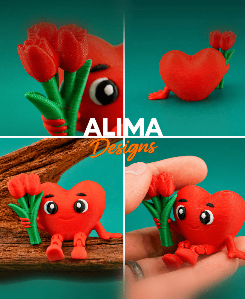 Tiny Heart with Tulips 3d model