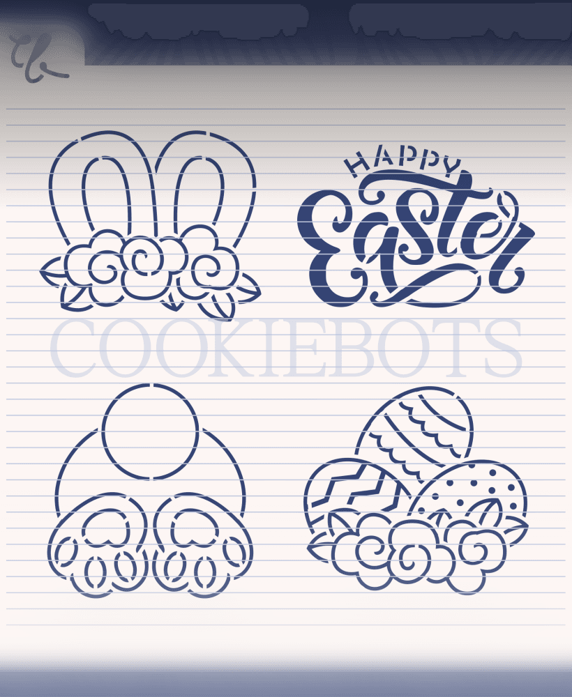 Set Pascua / Easter Stencil SVG + Cutters STL 3d model