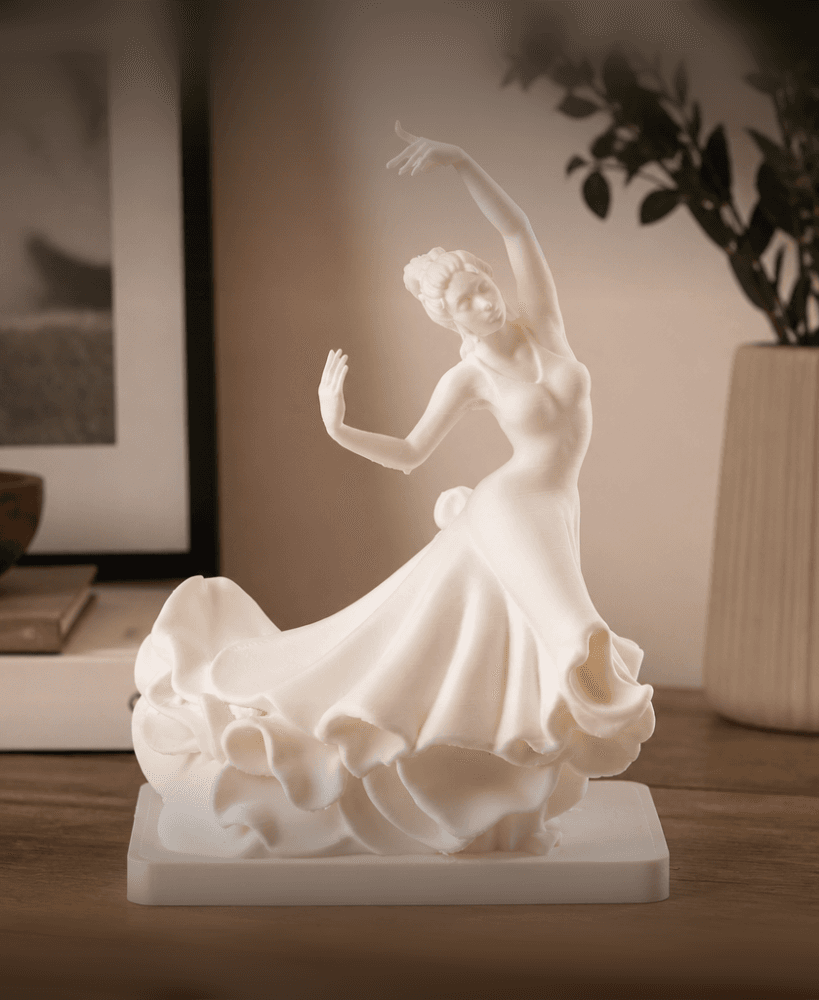 Cabaret Dancer Sculpture - Elegant Female Figurine for Shelf Decor 3d model