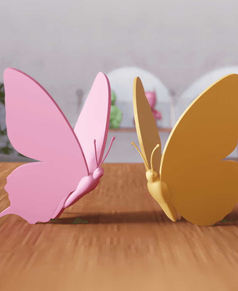 Butterfly Figure Set 3d model