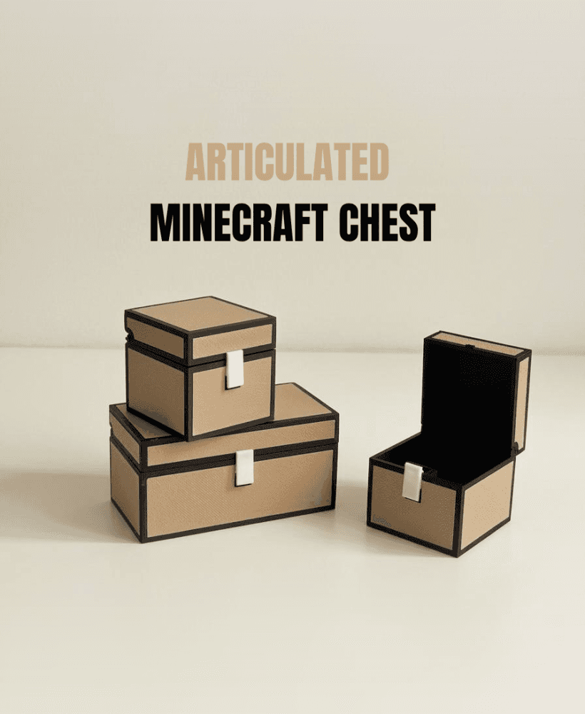 Articulated Minecraft chests 3d model