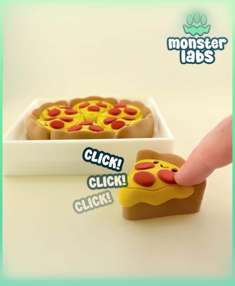 Pizza Slice Fidget Clicker Keychain 3d model