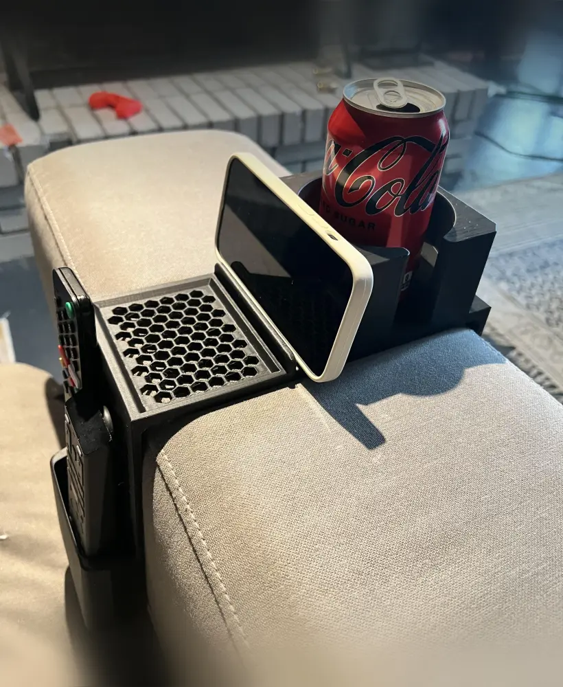 Large Couch Armrest Drink + Remote Holder (230mm) 3d model