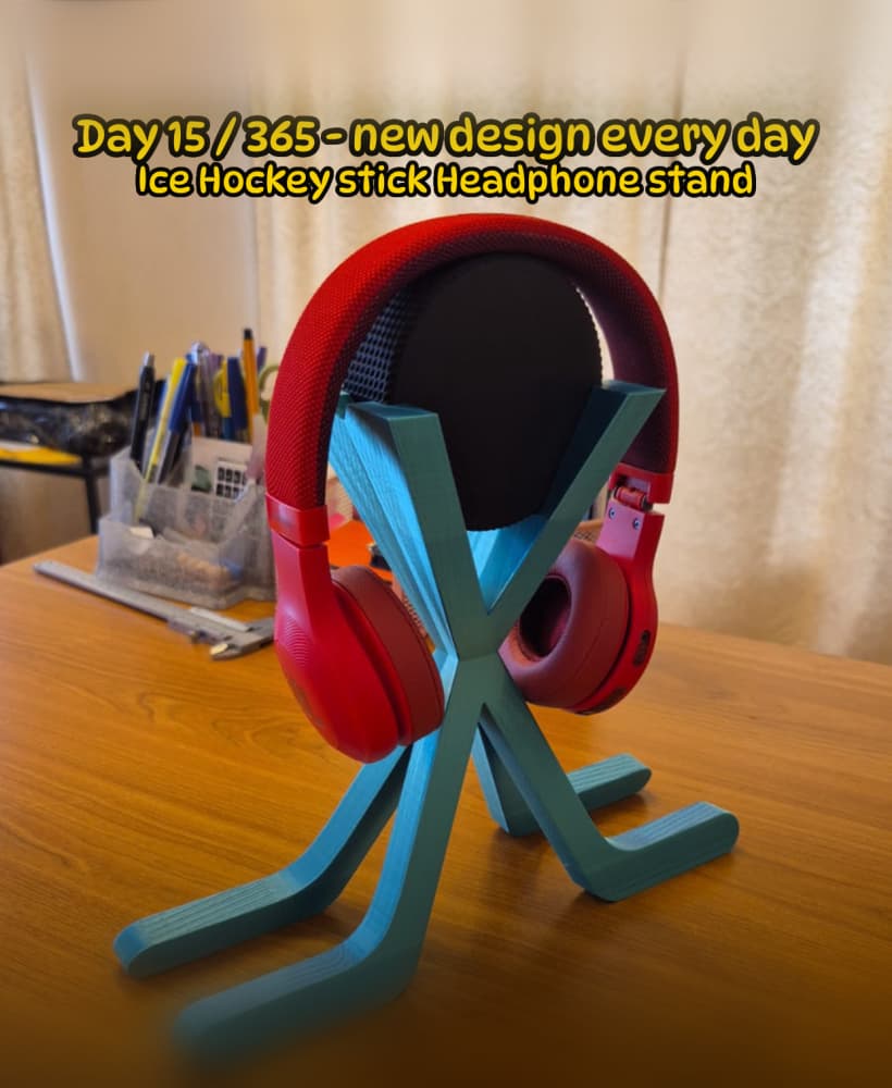 Ice Hockey Stick Headphone Stand – Sports-Inspired Desk Holder 3d model