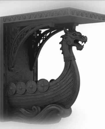 viking dragon boat bracket.3mf 3d model