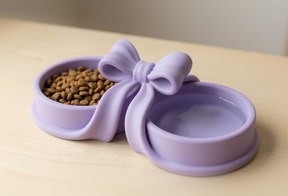 Coquette Ribbon Sculptural Pet Bowl & Jewelry Catchall — Balletcore Aesthetic 3d model