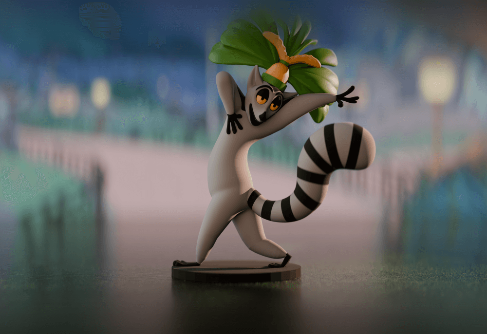 King Julien Figurine - Madagascar Character Collectible 3d model
