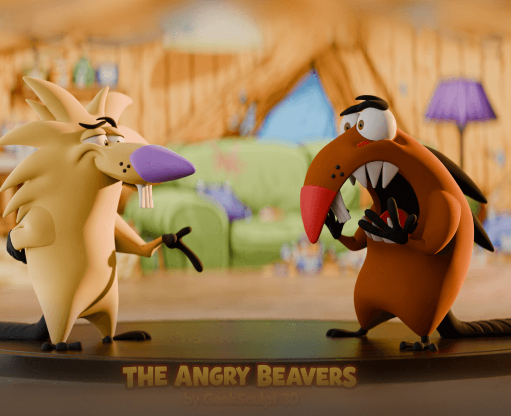 Angry Beavers Figurines – Cartoon Collectible 3d model