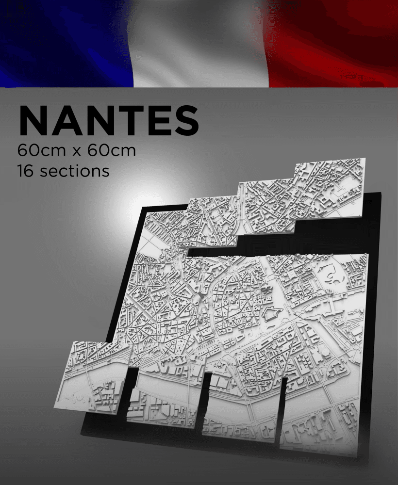 NANTES, Skyline 3d map 3d model