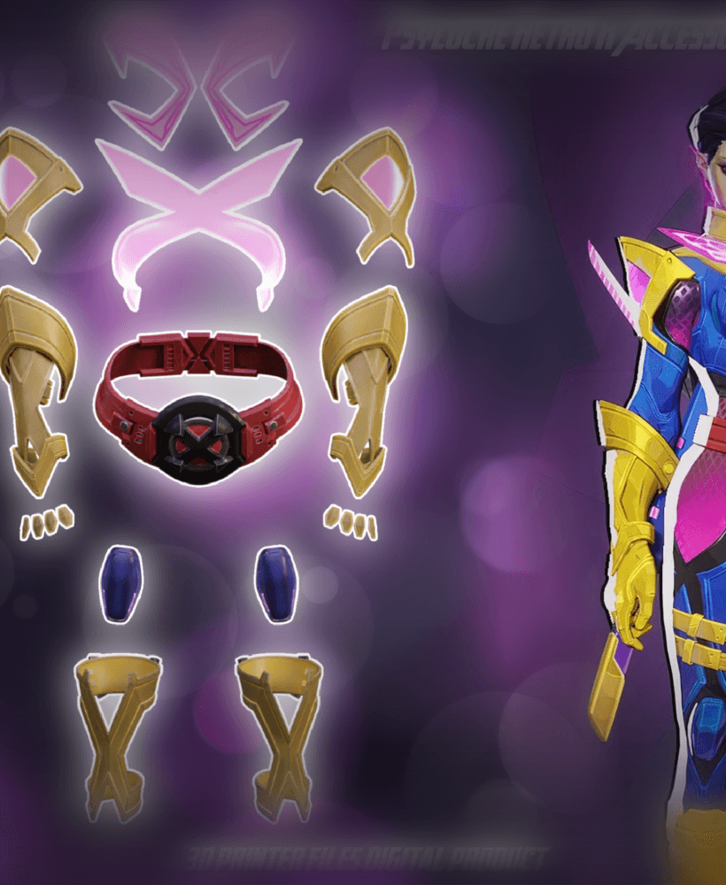 Psylocke Retro X Uniform Cosplay Accessories Marvel Rivals 3d model