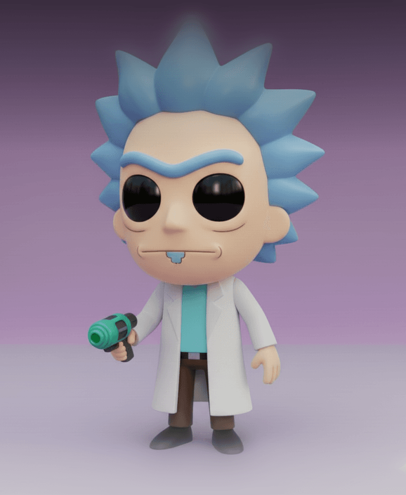 RICK SANCHEZ KAWAII CHIBI COLLECTIBLE 3D FIGURE 3d model