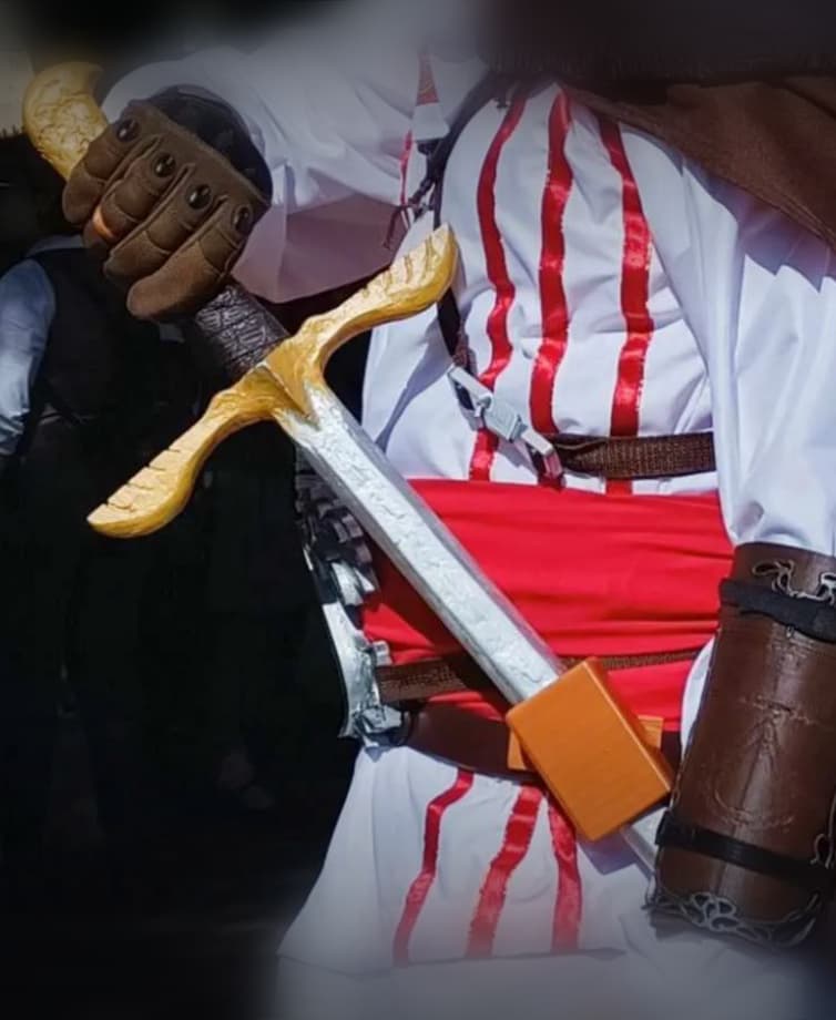 Simple sword holdster with belt clip 3d model