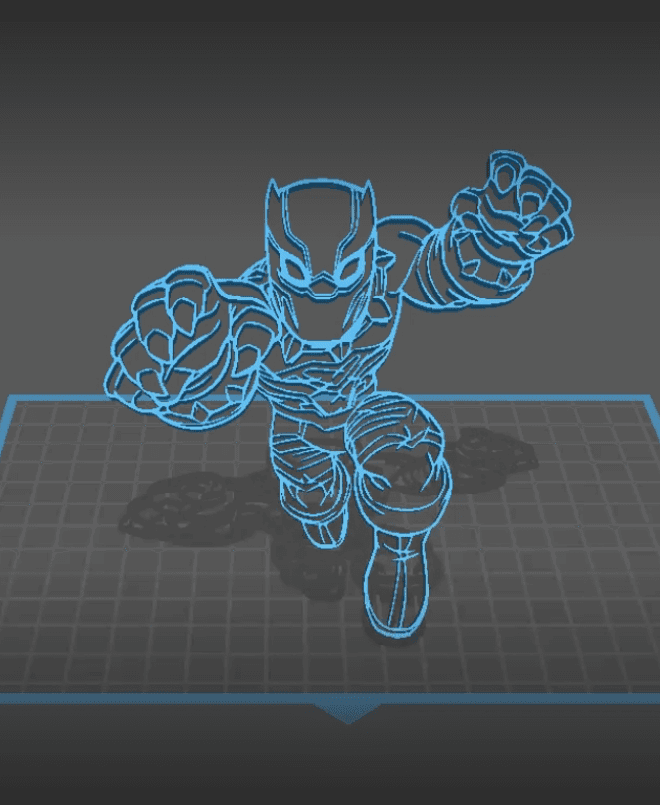 Silhouette Black Panther - Marvel 3d model