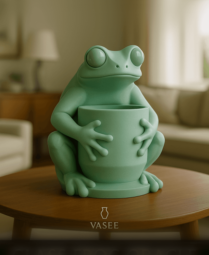 Frog-shaped vase art organizer for green joy 3d model