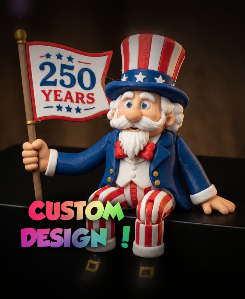 Uncle Sam 250 Years Shelf Sitter | Elite Exclusive Custom Design 3d model