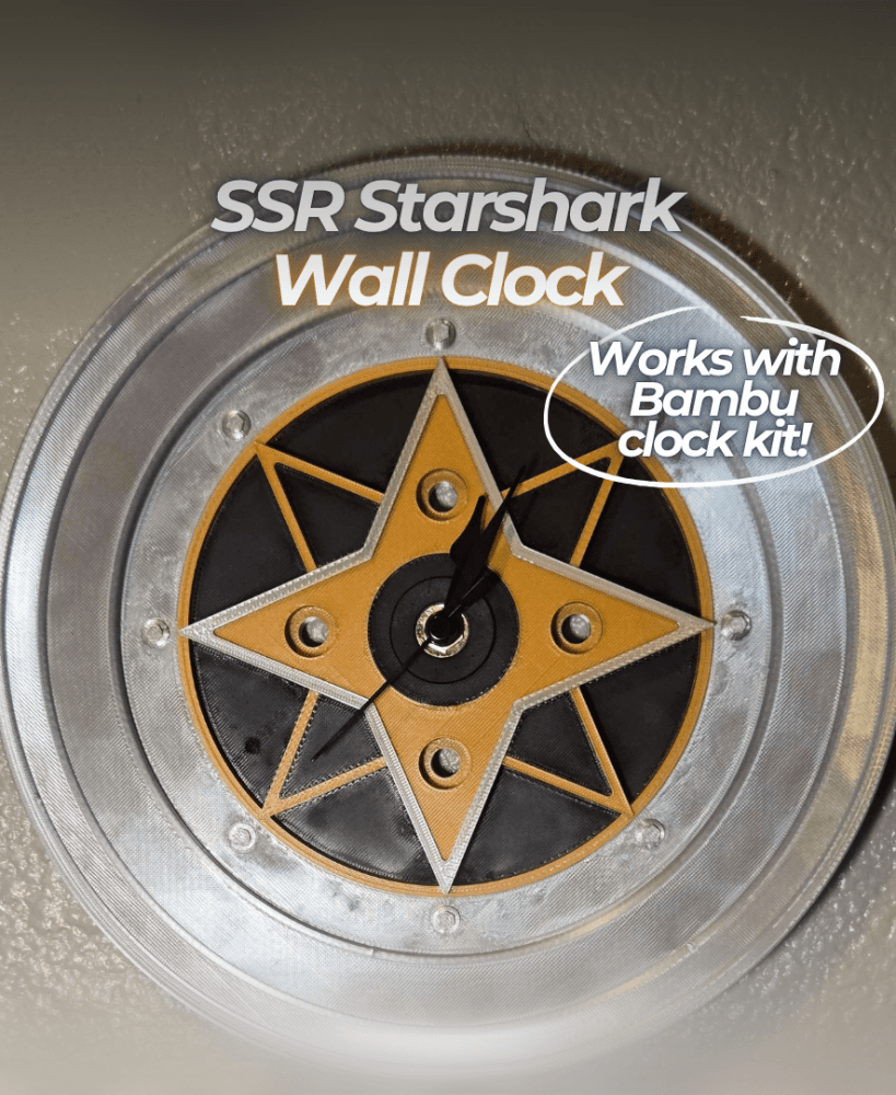 SSR Starshark Clock - For Bambu Clock Kit 3d model